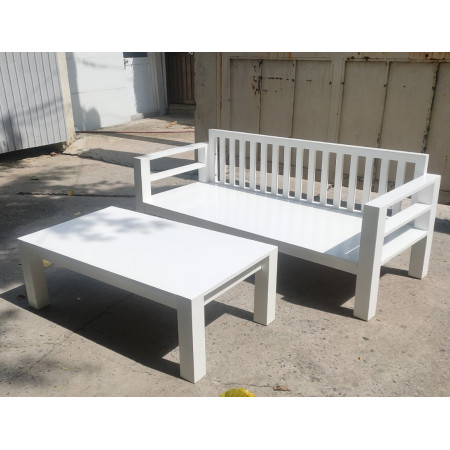 ChunKy White : Ghế Sofa Băng Gỗ Sồi Kèm Nệm